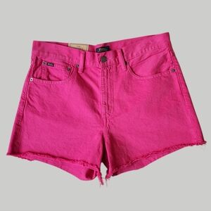 NWT Polo by Ralph Lauren 29 Hot Pink Barbiecore Relax High Rise Cut Off Shorts